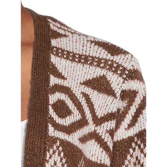 Pattern Duster Cardigan, Hot Chocolate - Picture 4 of 7